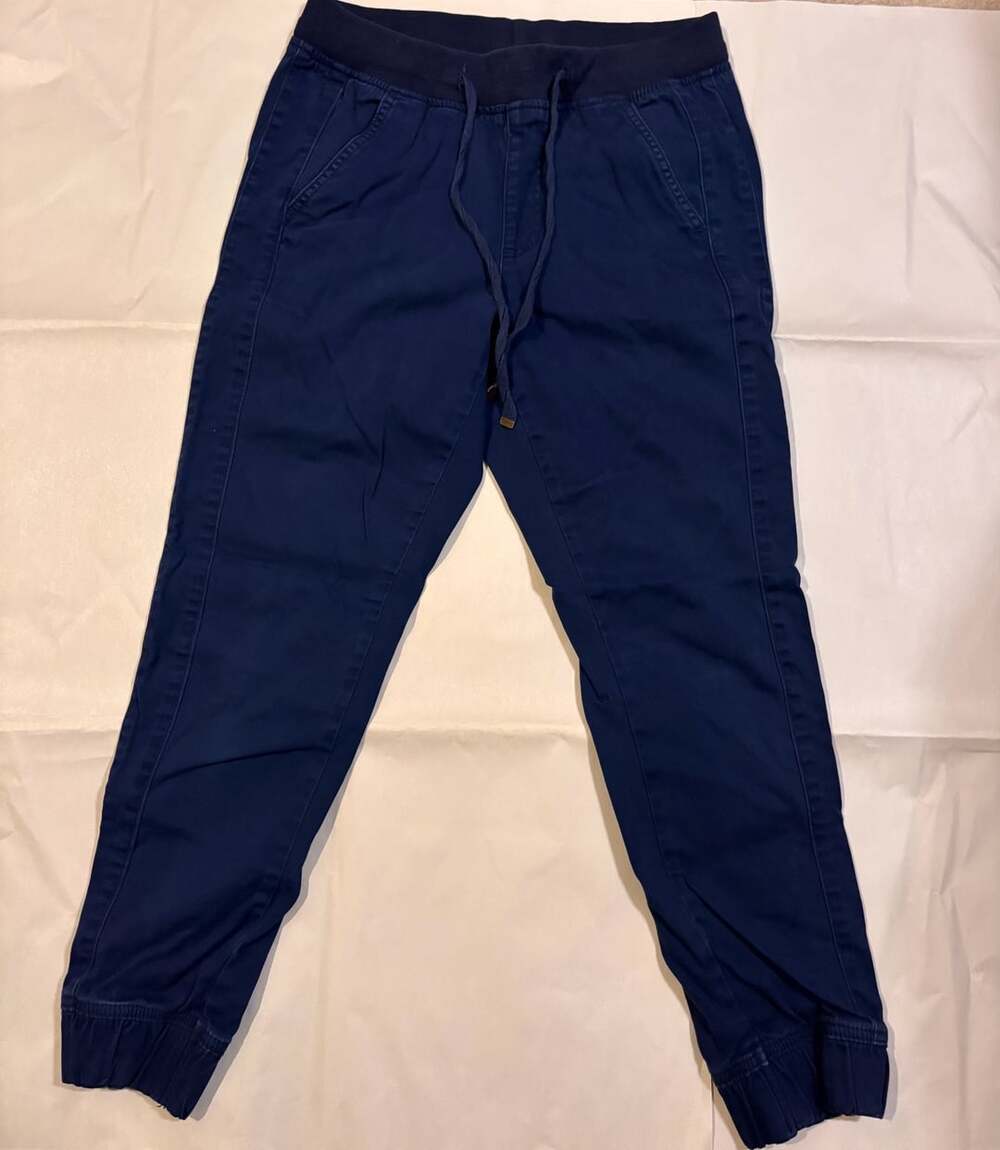 St. John's Bay Women's Blue Cotton Blend Drawstring Jogger Pants Size S